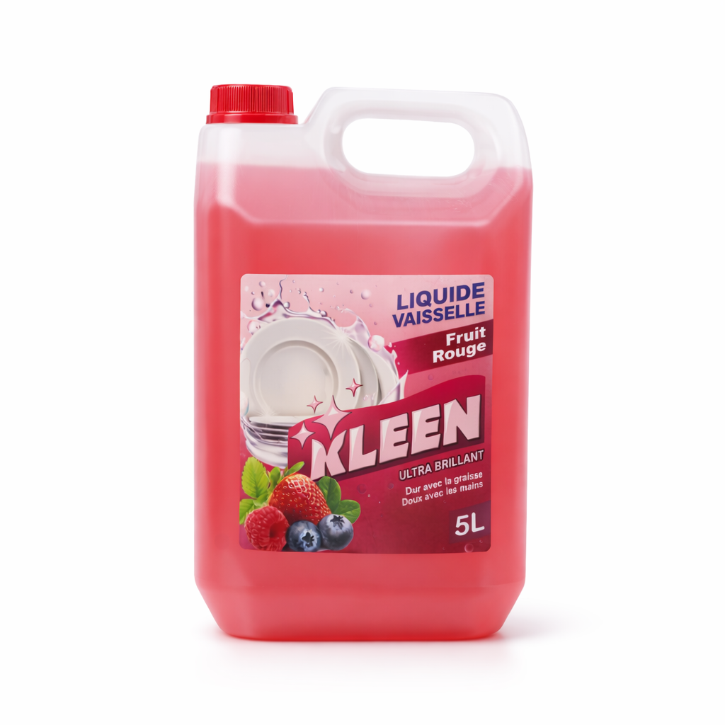 KLEEN Liquide Vaisselle Fruit Rouge 5L Ct/4