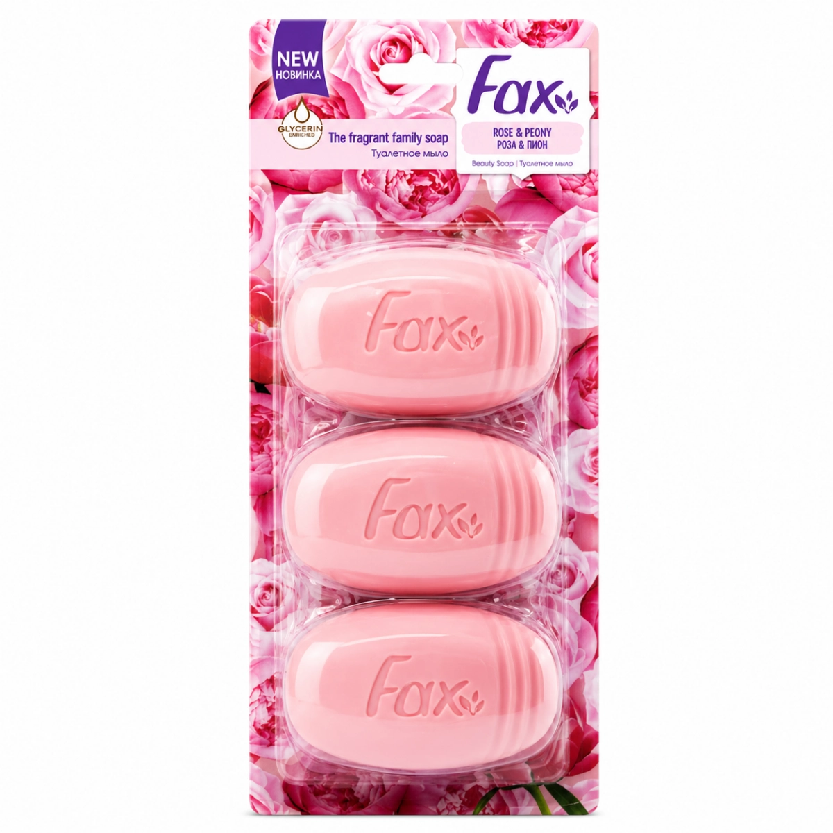 SAVON FAX ROSE/PEONY BLISTER 100G*3*20