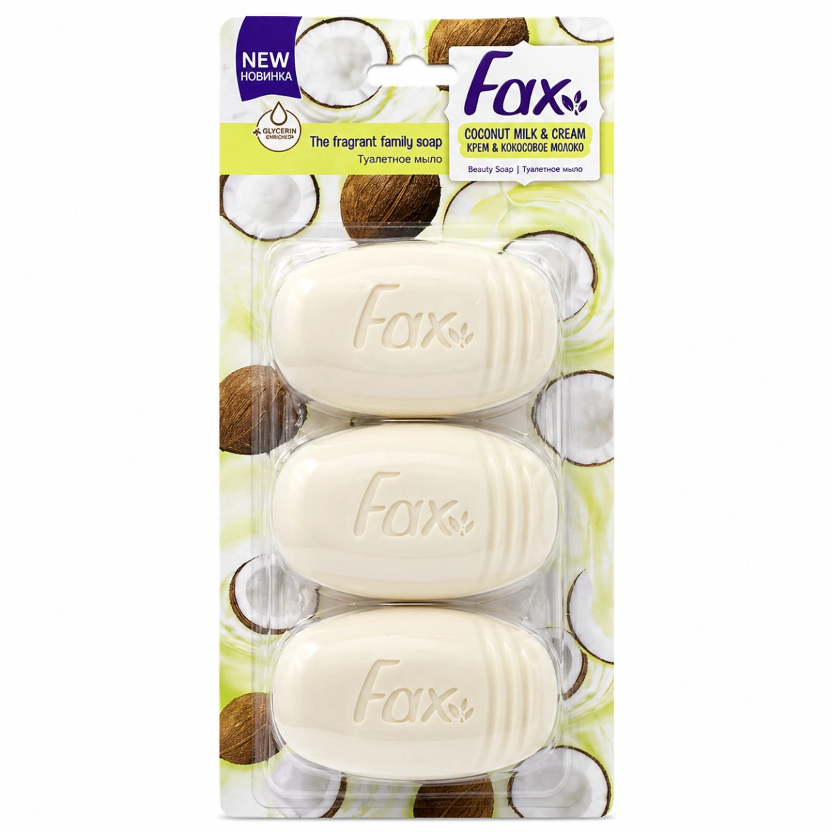 SAVON FAX CREAM/COCONUT BLISTER 100G*3*20