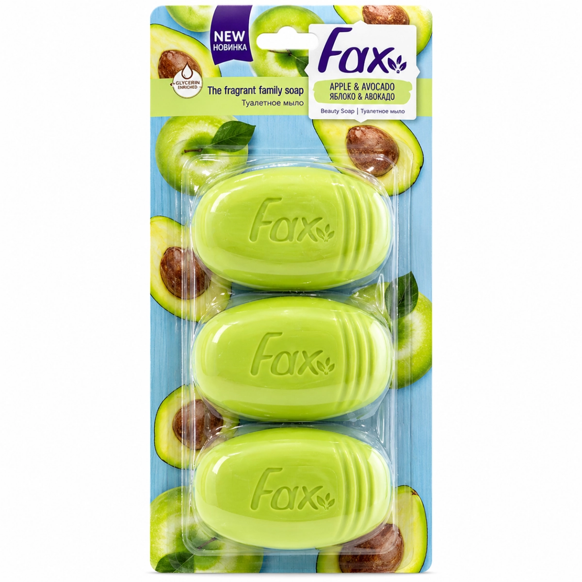 SAVON FAX APPLE/AVOCADO BLISTER 100G*3*20