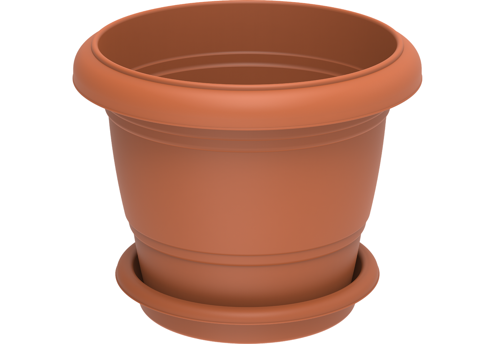 Pot de fleurs rond avec plateau 24 pouces 72 L
