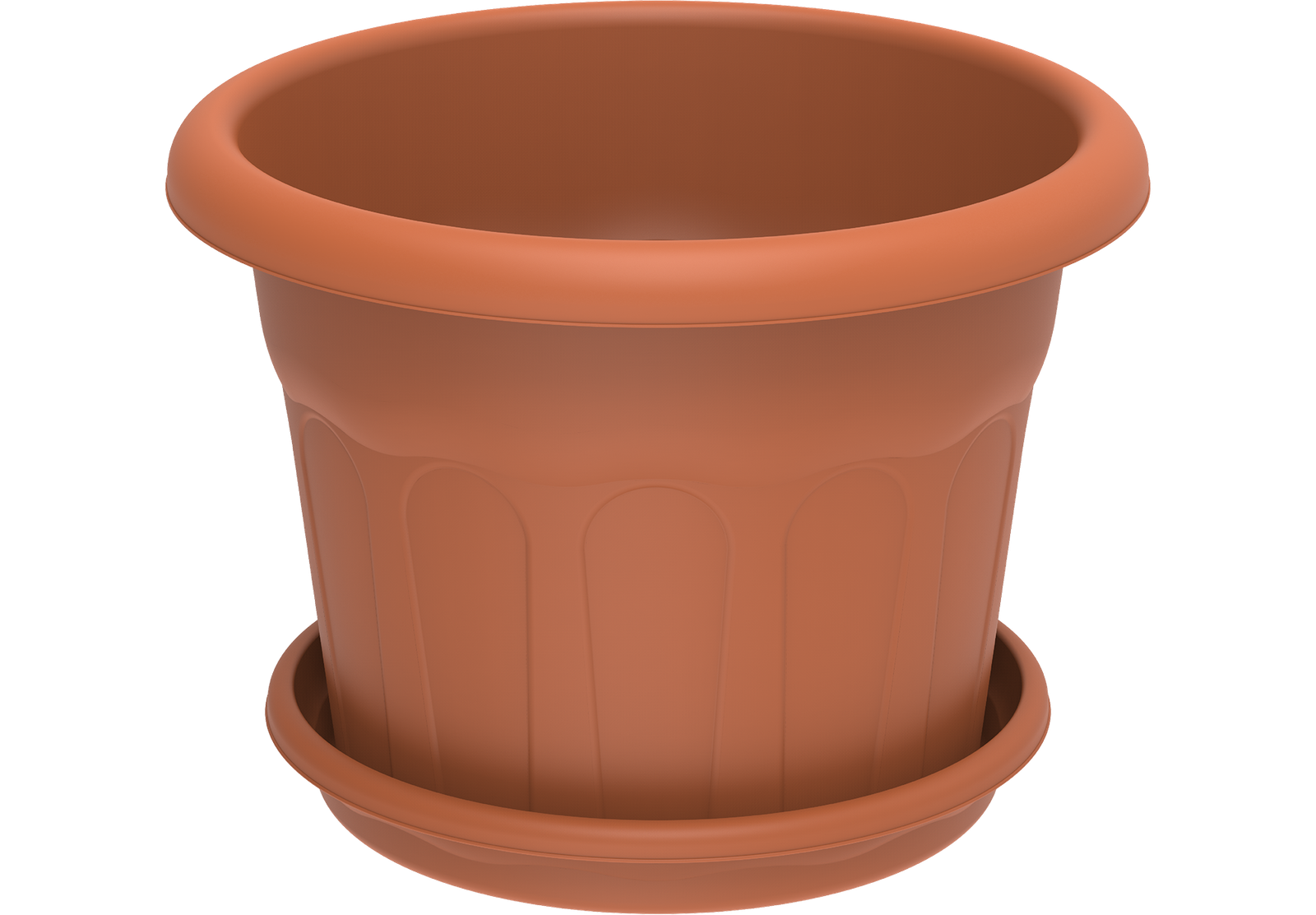 Pot de fleurs rond avec plateau 28 pouces 115 L